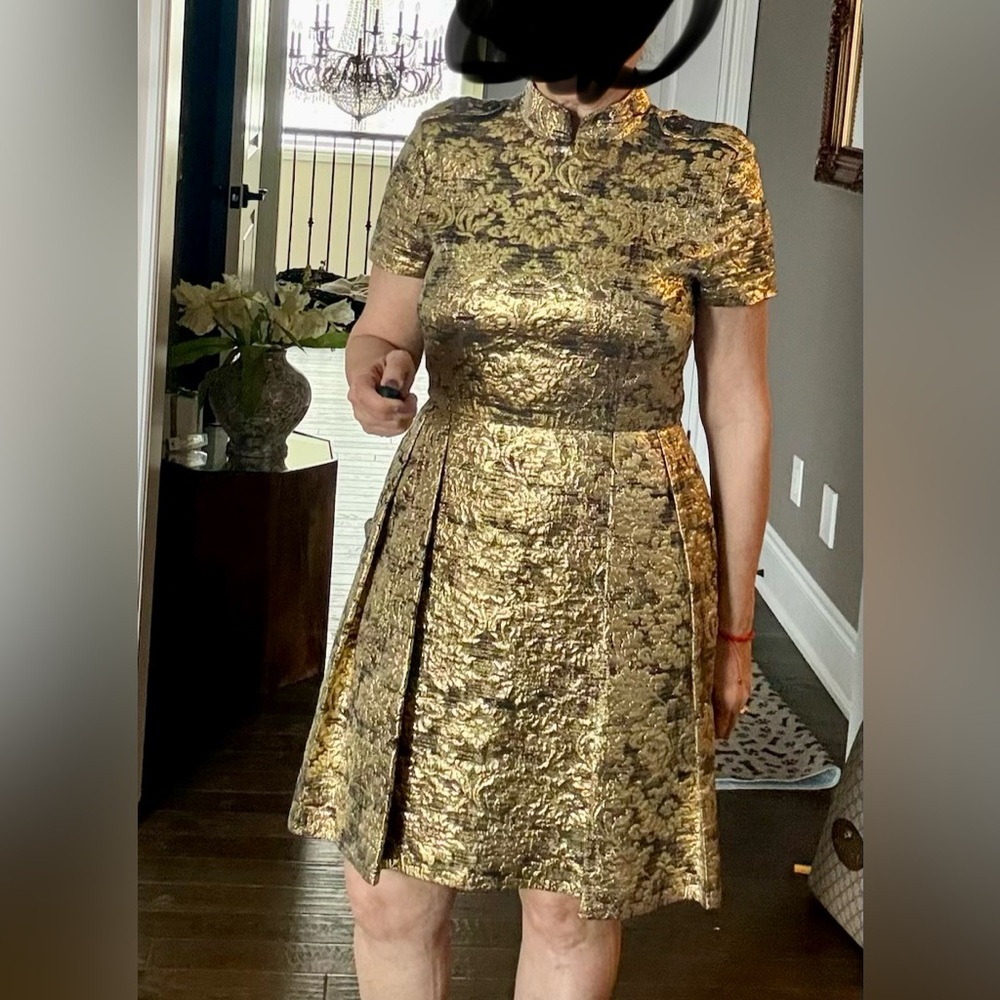 Mulberry Gold Textured Mini Dress